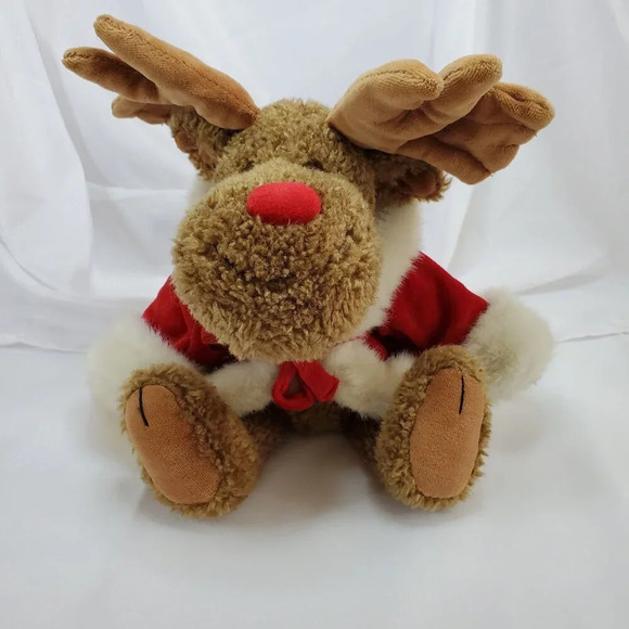 Boyds Bears "Irwin Mooseltoe" #917296 Christmas moose Santa w/Coat 12" Plush - Picture 4 of 14